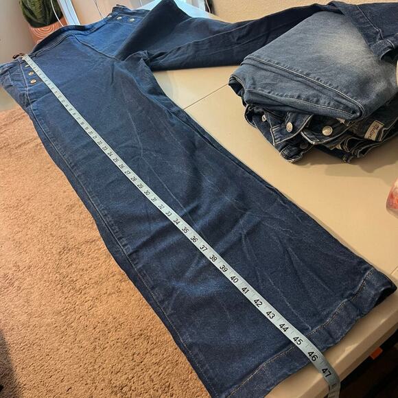 FRAME Sailor Snap High Rise Wide Leg Flared Denim Jeans Size 34 - Picture 11 of 16